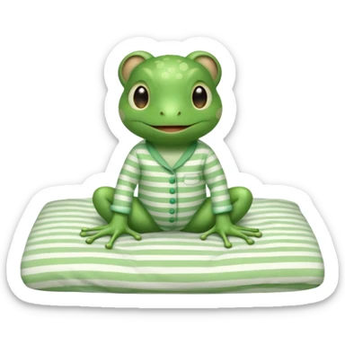 cute baby frog on bed pijama sticker