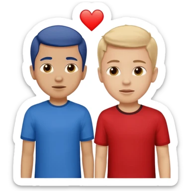 Two boys talking to each other. sticker