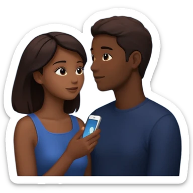 couple talking with night sky  sticker