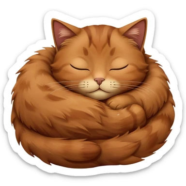 Brown Cat sleep sticker