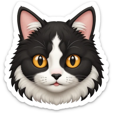 A bicolor cat emoji sticker