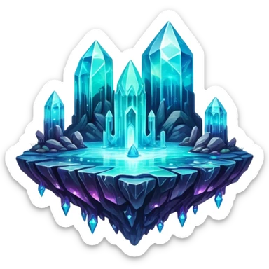 Epic rare complex iridescent crystallized extraterrestrial odd gloomy bioluminescent bizarre aesthetic-scenery sticker