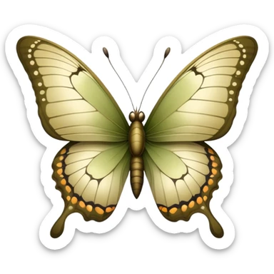 Cinematic realistic beautiful sophisticated khaki butterfly sticker