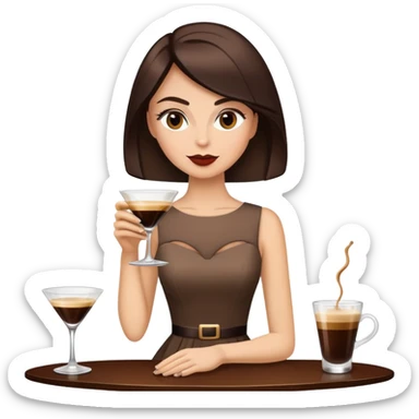 Woman drinking espresso martini sticker