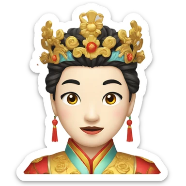  Peking Opera Head Crown, young, male sticker