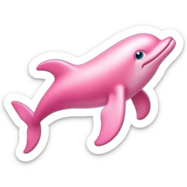 pink toy dolphin with legs instead of his tail sticker