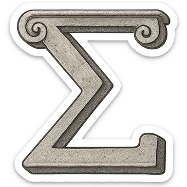 sigma symbol, classic Greek style sticker