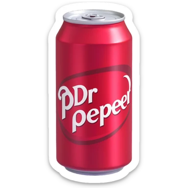 3D emoji style Dr Pepper soda can, shiny and simple sticker