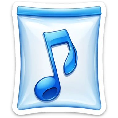 ziplock bag with a blue musical note inside sticker