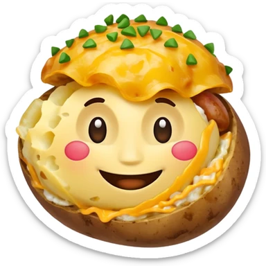 Happy loaded baked potato smiling sticker