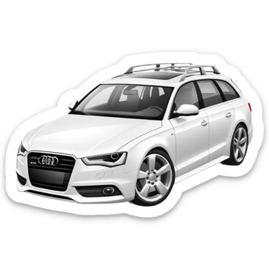 Audi white car wagon sticker