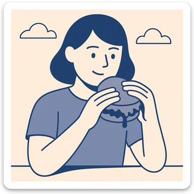 person eating sloppy joe sticker