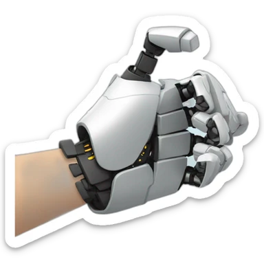 robot stretch left hand, busts, lateral view sticker