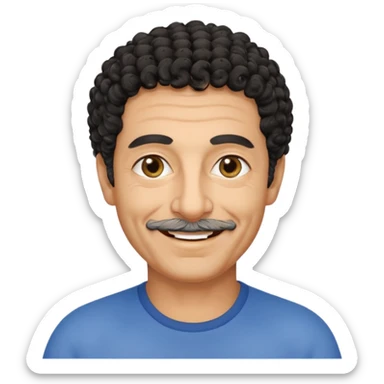 60 year old Greek man with short black curly hair sticker