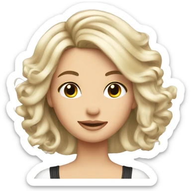 White blonde girl at the hair salon getting her hair done sticker