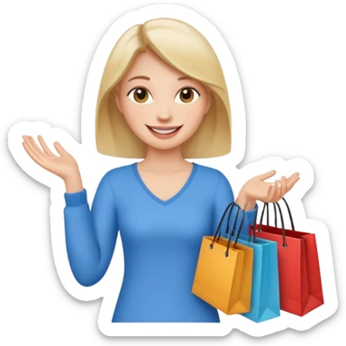 woman buying clothes in a store, shopping vibe sticker
