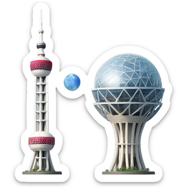 Shanghai-oriental pearl tower sticker