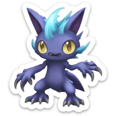 cute cool edgy sharp eldritch ethereal Digimon-Fakemon-animal full body sticker