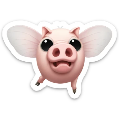 Pig fly sticker