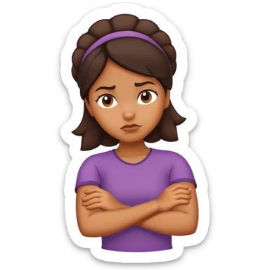 Annoyed brown Girl with arms crossed sticker