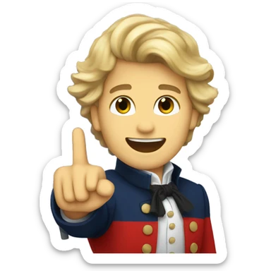 Enjolras waving French flag sticker
