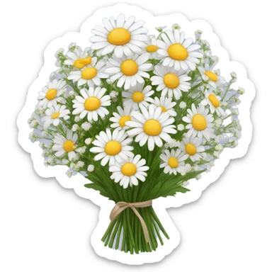daisy and babies breath bouquet  sticker