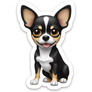 Chihuahua black and white sticker