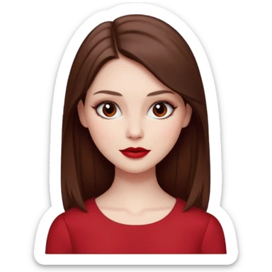ELENA GILBERT FROM VAMPIRE DIARIES WITH RED TOP AND STRAIGHT HAIR RED LIPSTICK AND BLUSH sticker