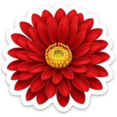 chrysanthemum flower red sticker