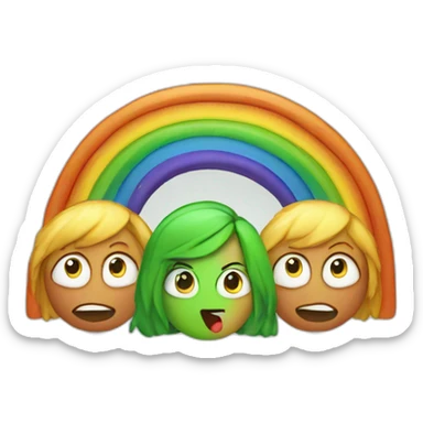 rainbow with an angry karen at the end asking for a manager because her carrots were blue sticker