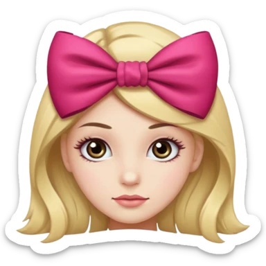 Chica con pestañas y moño sticker