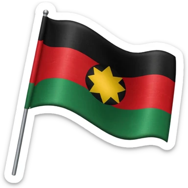 Red black and green pan African flag sticker