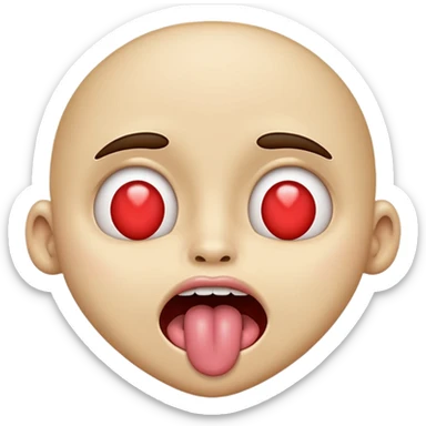 Jaw dropped heart eyes tongue out  sticker