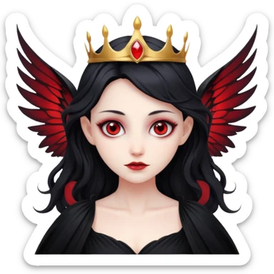 Dark fairy queen – Black gown, red eyes, wings


























 sticker