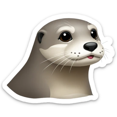 Loutre drapeau blanc  sticker