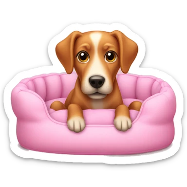 Pink dog bed sticker