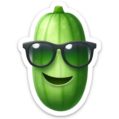 cucumber with sunglasses sticker