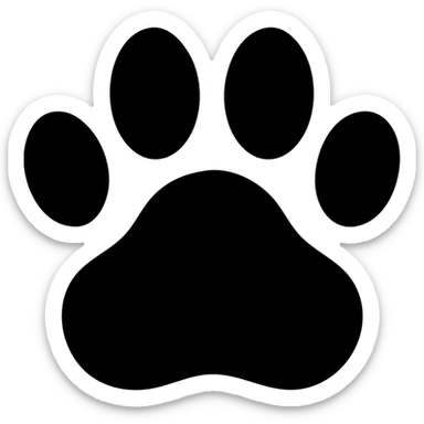 Pawprint silhouette, animal footprint sticker