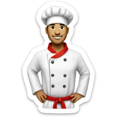 benihana chef with red hat sticker