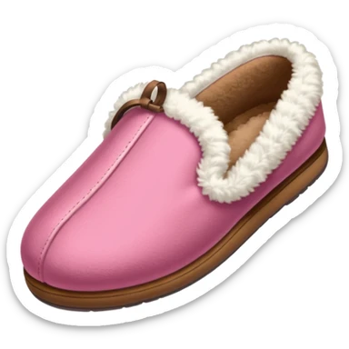 A pink house slipper thrown by the mother. sticker