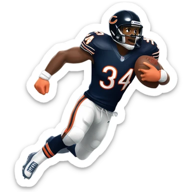 Chicago bears 34 Payton rushing sticker