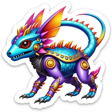  exotic tropical cyber-Protogen-Fakémon-Vernid-creature sticker