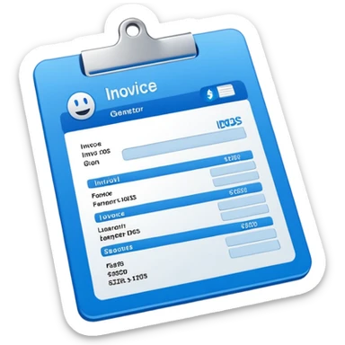 fast invoice generator blue sticker