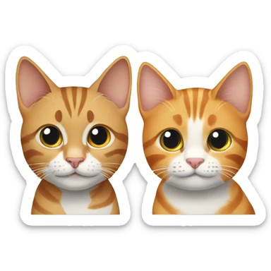 two cats, one gray and one ginger tabby sticker