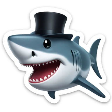 Shark with a top hat sticker
