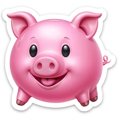 smiley face flying pig made of bubblegum sticker