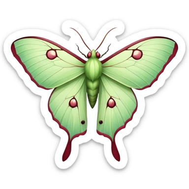 luna moth Burgundy sticker