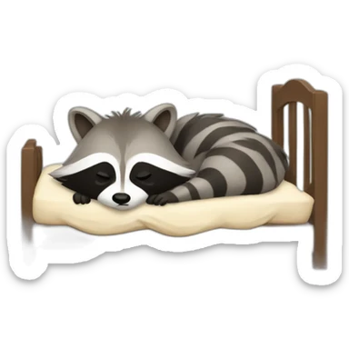 Racoon sleeping in bed sticker