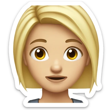 blonde haired girl emoji with face piercings annoyed face sticker