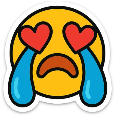 heart eyes emoji crying sticker